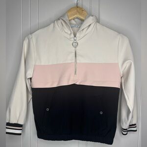 Zara Kids Tri-Color pink black cream Hoodie size 9